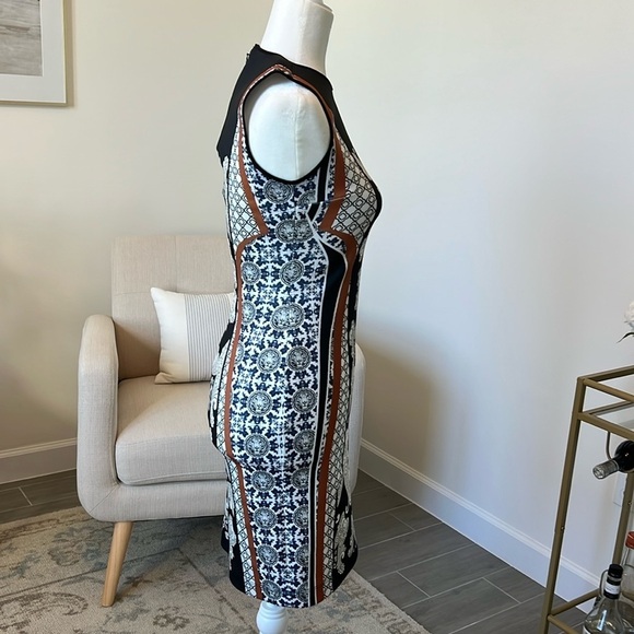 Clover Canon Bodycon Mini Neoprene Scuba Dress Tiger Bollywood Print Size Small - Picture 8 of 17